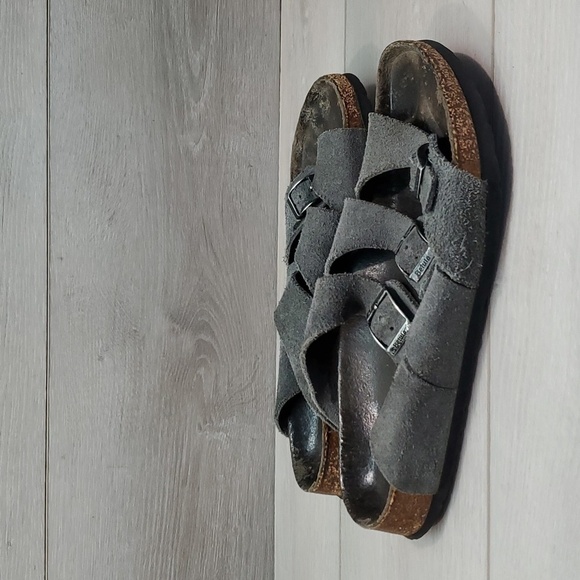 Birkenstock Betula Womens 3 Straps Suede Sandals Flats shoes sz 39/8 - Picture 1 of 11